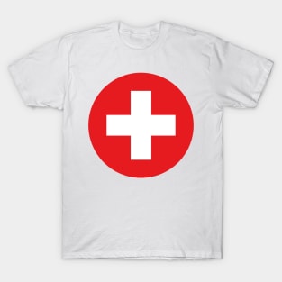 Embrace Swiss Flair: Beautiful Enamel Pin with Swiss Flag Design T-Shirt